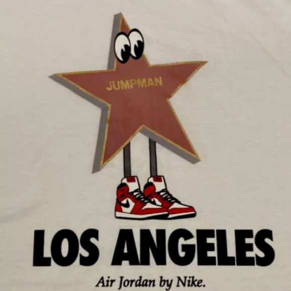Nike Air Jordan Hollywood Los Angeles Star T Shirt Cotton White Men's Size 3XL - Picture 4 of 4